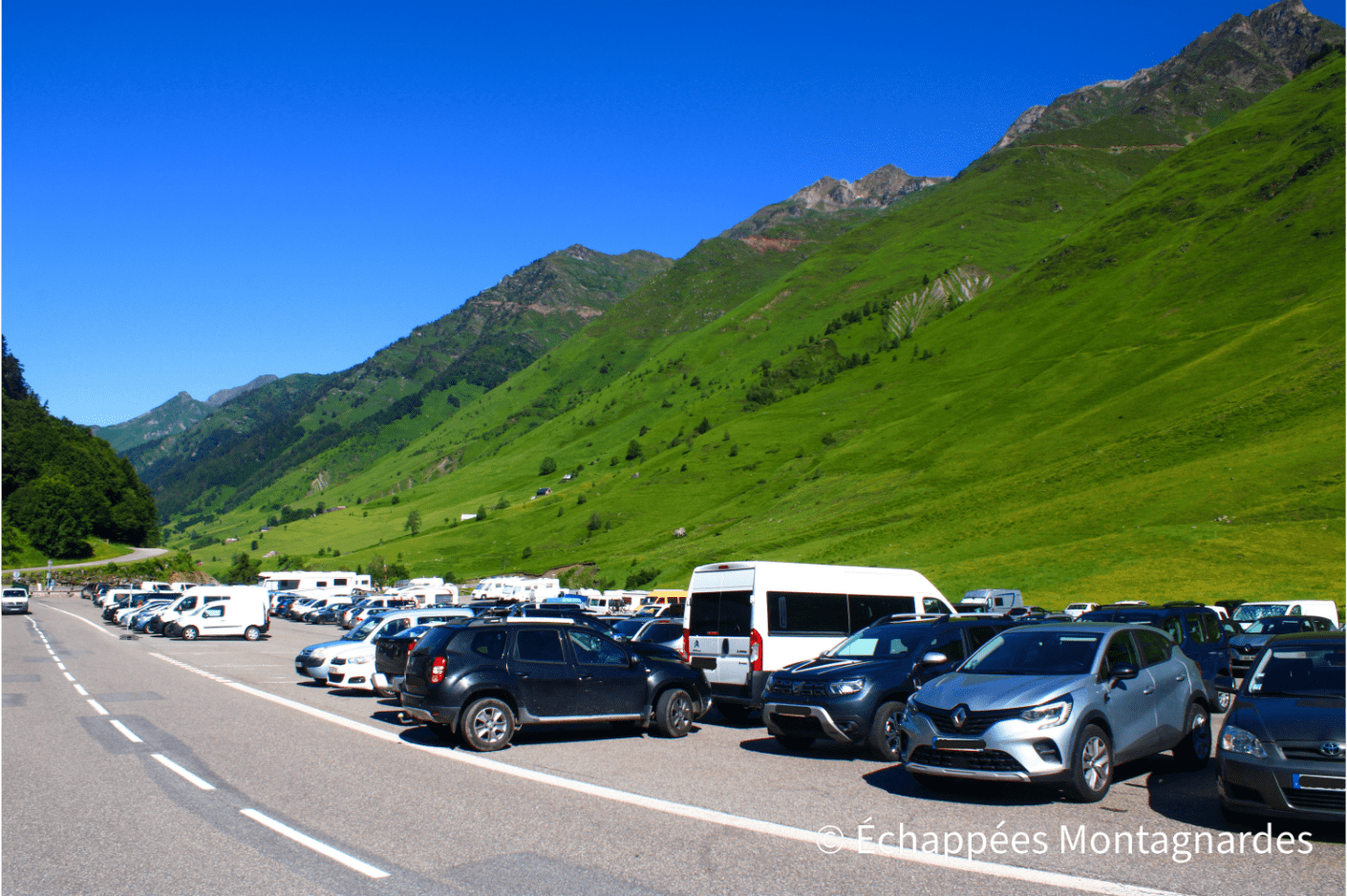 Départ du trek Plus près des étoiles au parking de Tournaboup