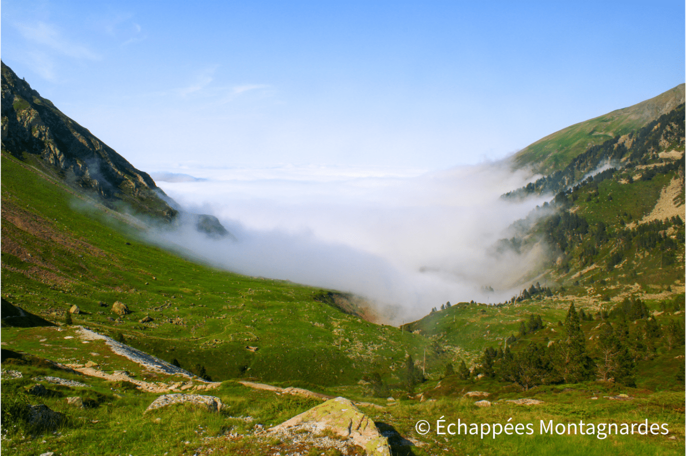 Les nuages remontent la vallée du Garet. Nous la descendrons demain !