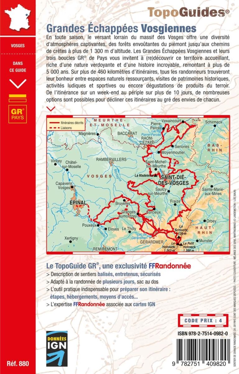 Topoguide Grandes échappées vosgiennes verso
