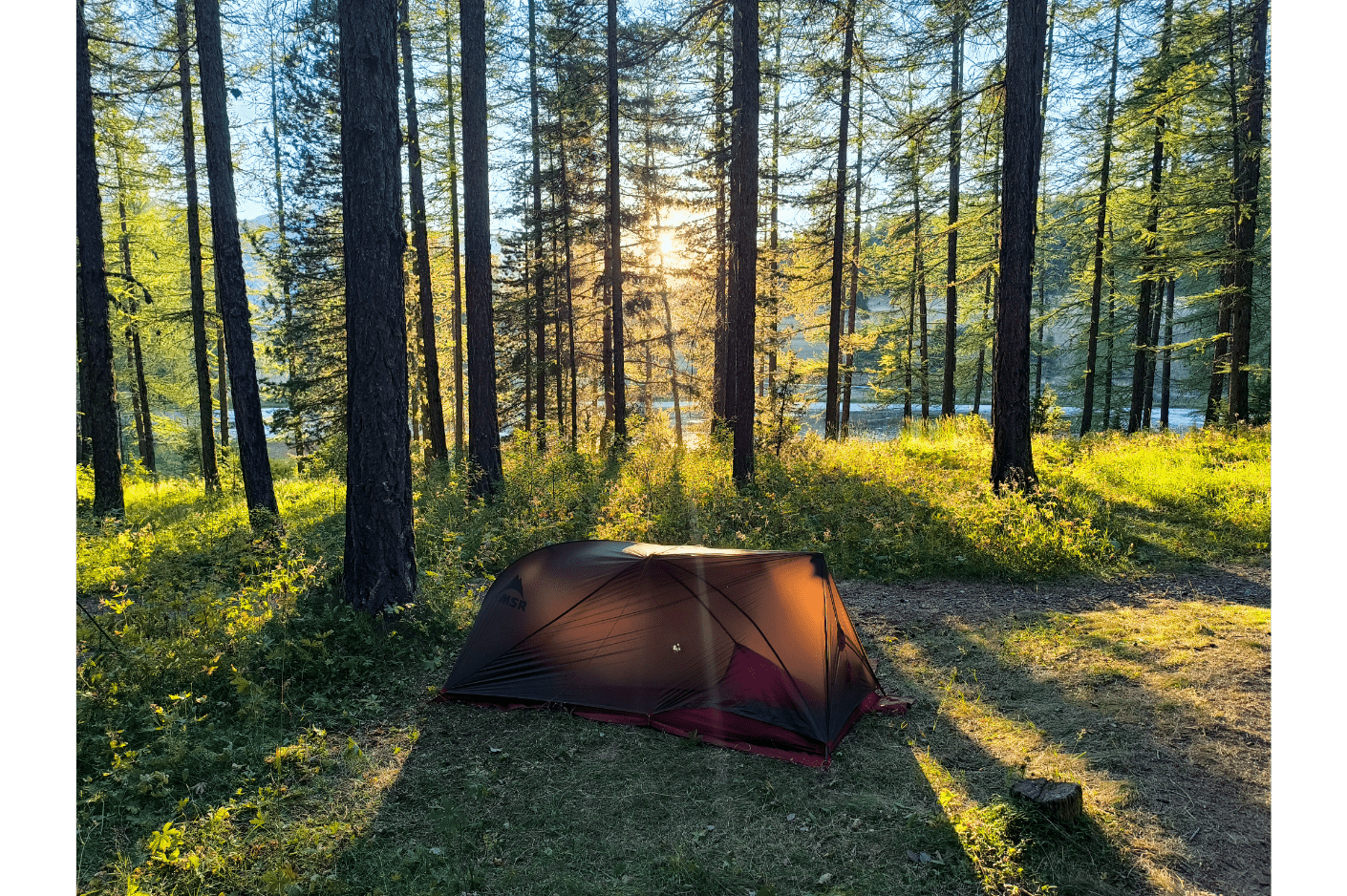 Belles lumières de fin de journée au lac de Roue