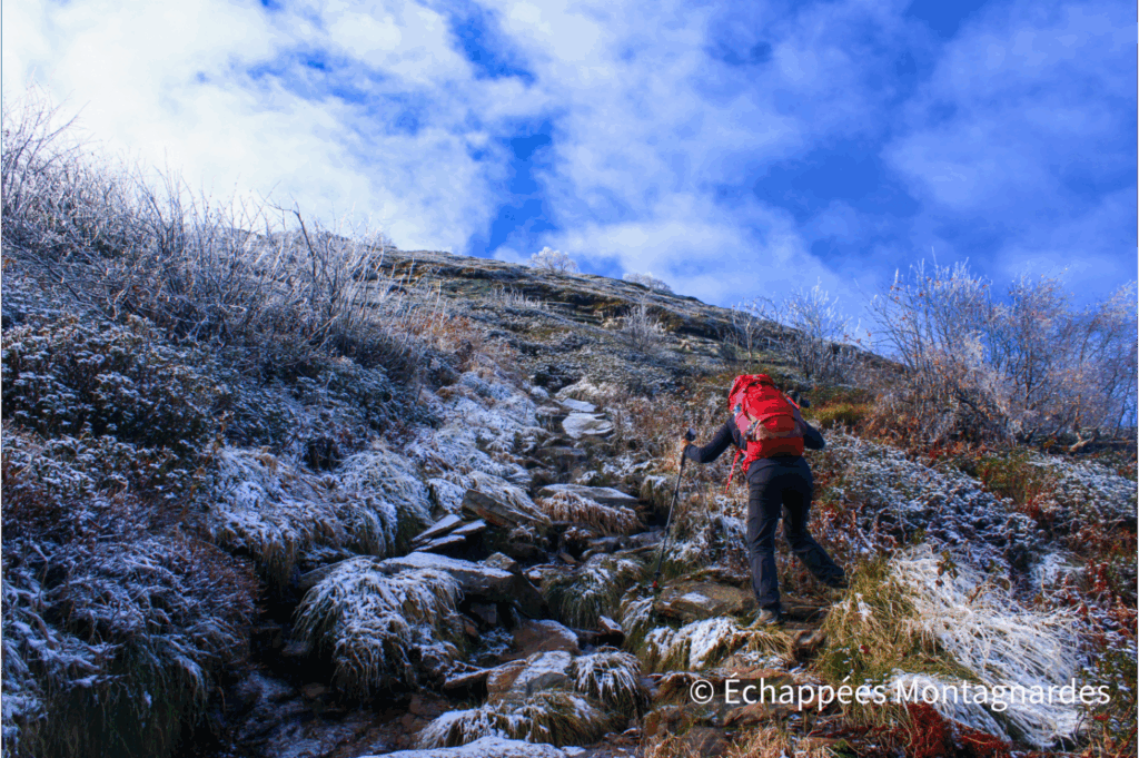 Nous attaquons la montée finale vers le sommet de la Dent d'Orlu