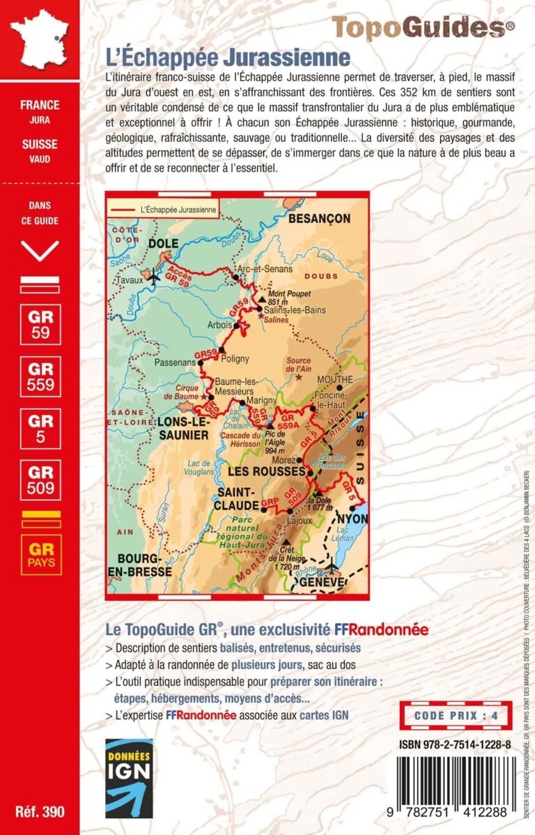 Topoguide Echappée Jurassienne couverture verso