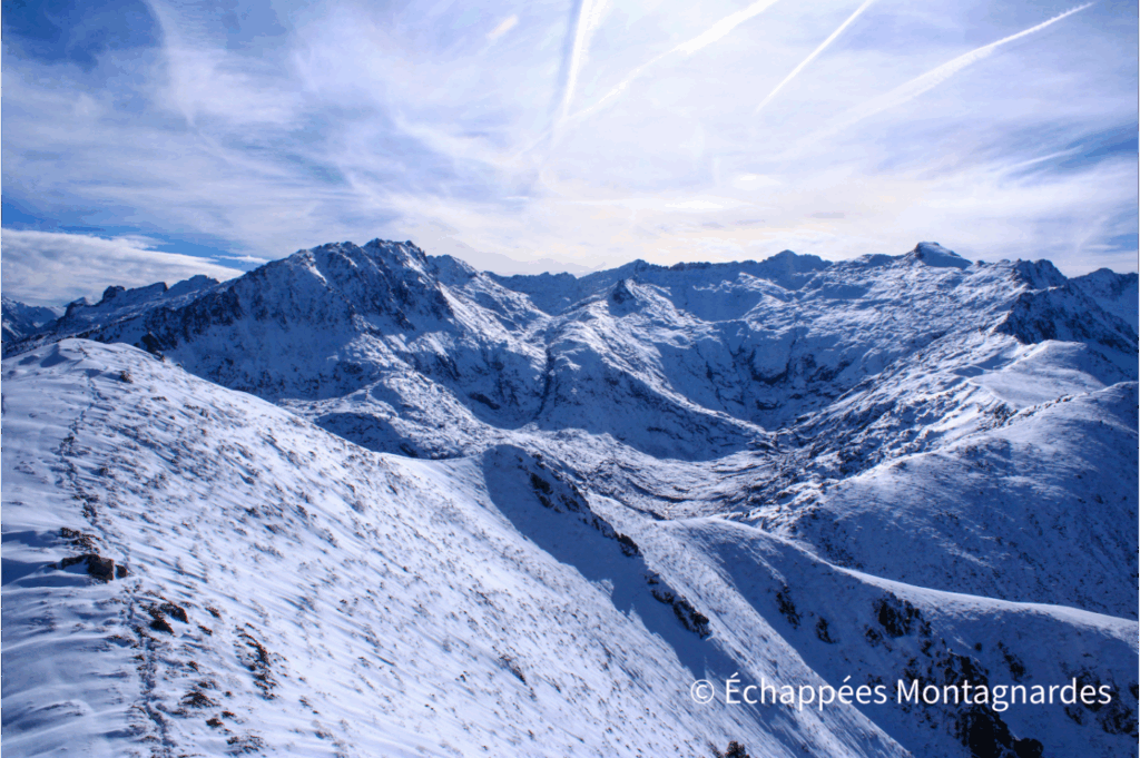 Cabanatous panorama Pique Rouge de Bassiès pique de Belcaire