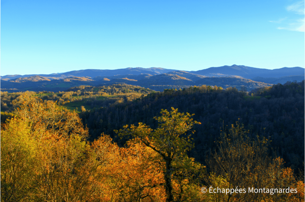 Très beau panorama sur les monts ariégeois depuis le château Saint-Barthélemy - Durban-sur-Arize