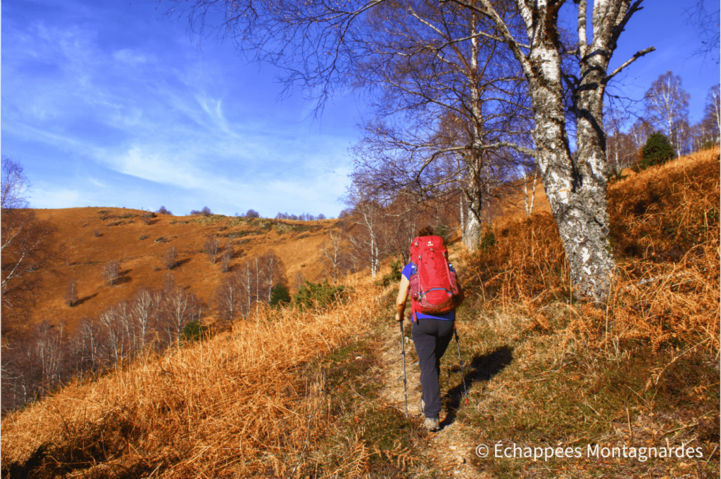 Après une première partie assez tranquille, la pente se fait plus rude en direction du roc de Peyre Caussile