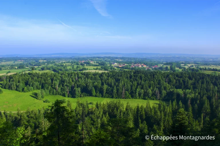 Traversée du Jura étape 11 - Panorama depuis le belvédère du Mouflon - massif de la Haute Joux