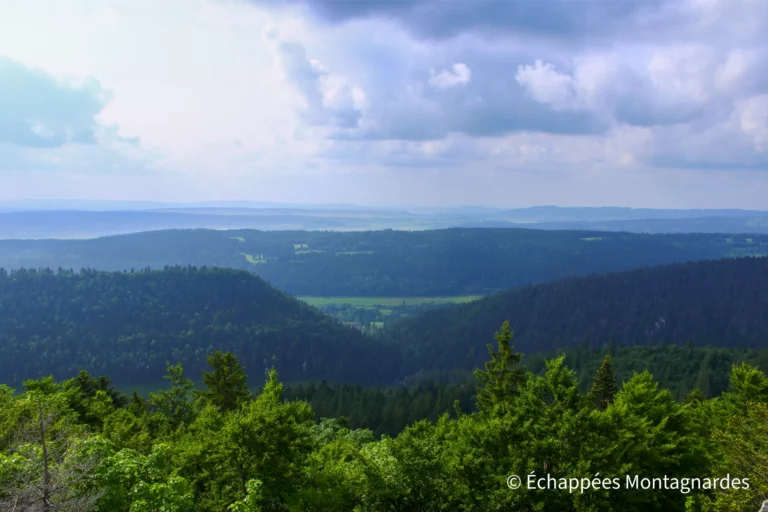 Traversée du Jura, étape 6 - Vue sur les reliefs du Doubs depuis la montagne du Larmont