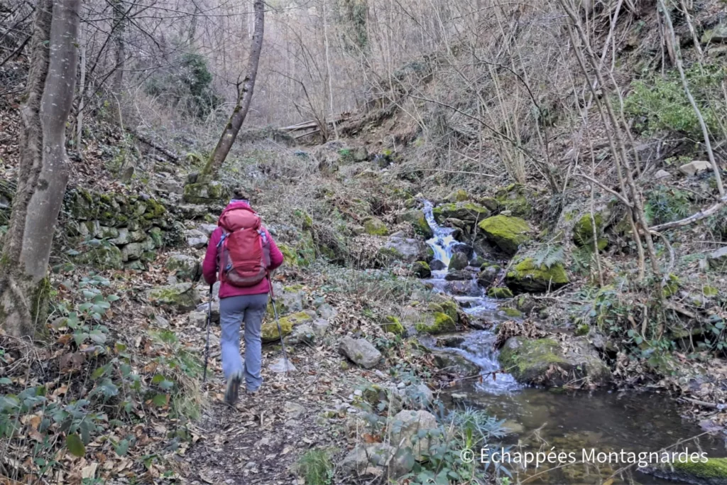 Tour de l'abbaye Saint-Martin du Canigou - Nous suivons rapidement un joli sentier au bord d'un ruisseau