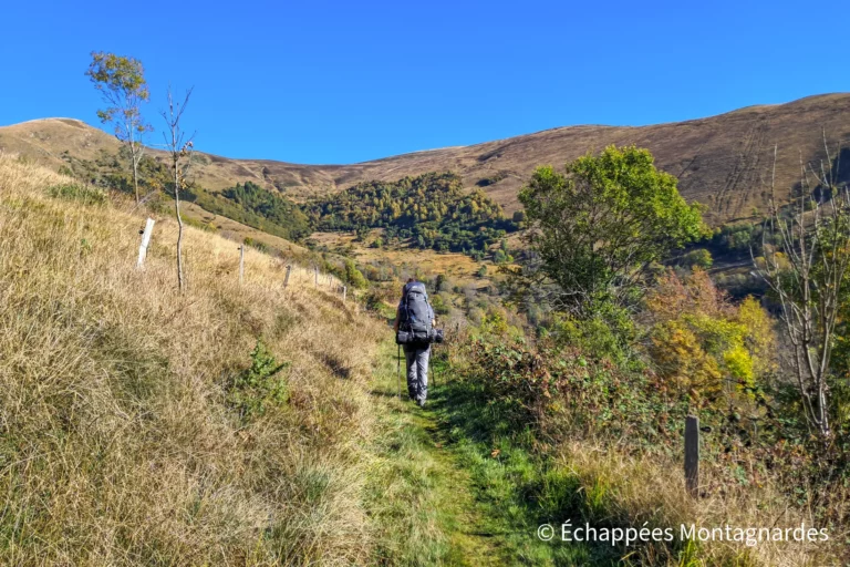 Pour le moment, les pentes ne sont pas trop fortes. Nous suivons un joli sentier dans les prairies.