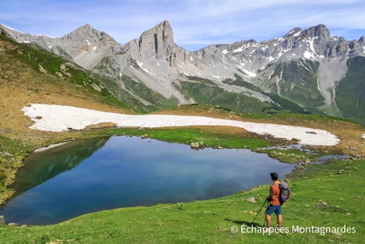 Lac d’Ansabère et Ibón de Acherito depuis Lescun