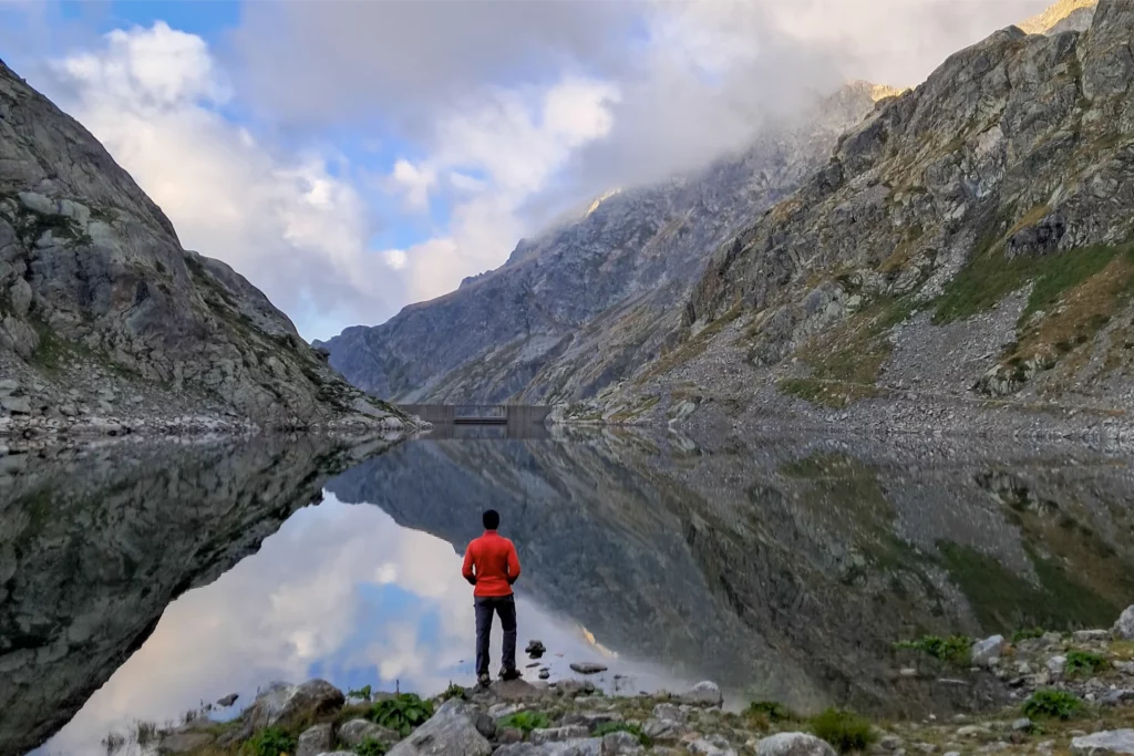 Le lac de la Fous, sur l'itinéraire de ma traversée des Alpes